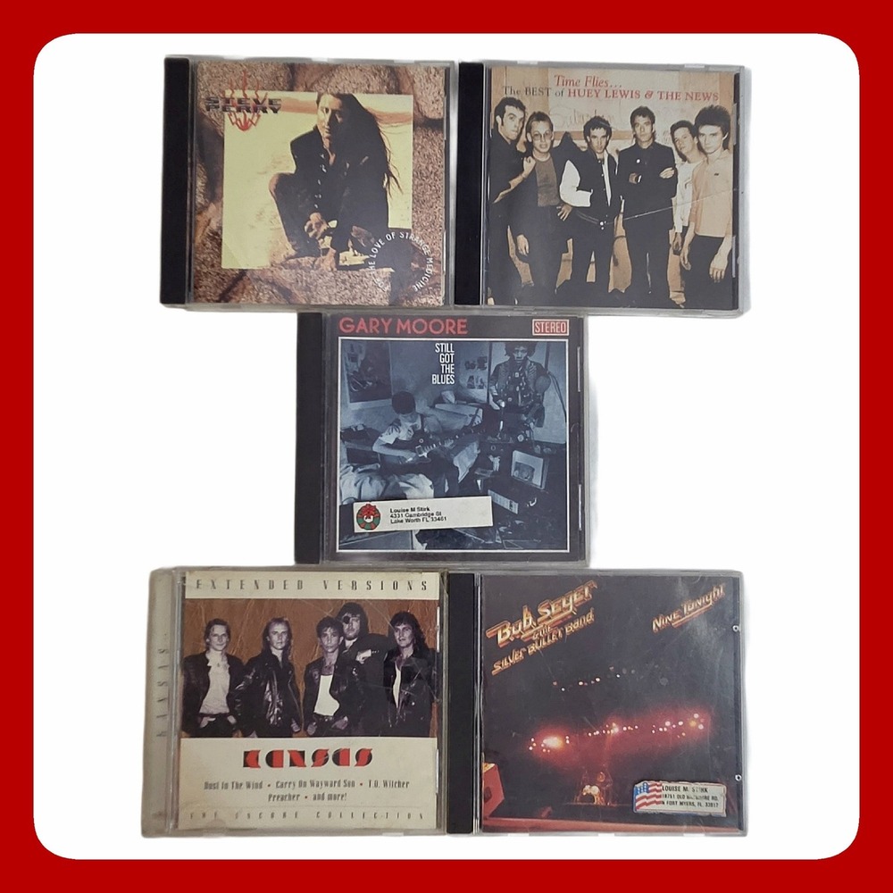 Classic Rock Music CD Lot Steve Perry Huey Lewis Gary Moore Kansas Bob Seger 5